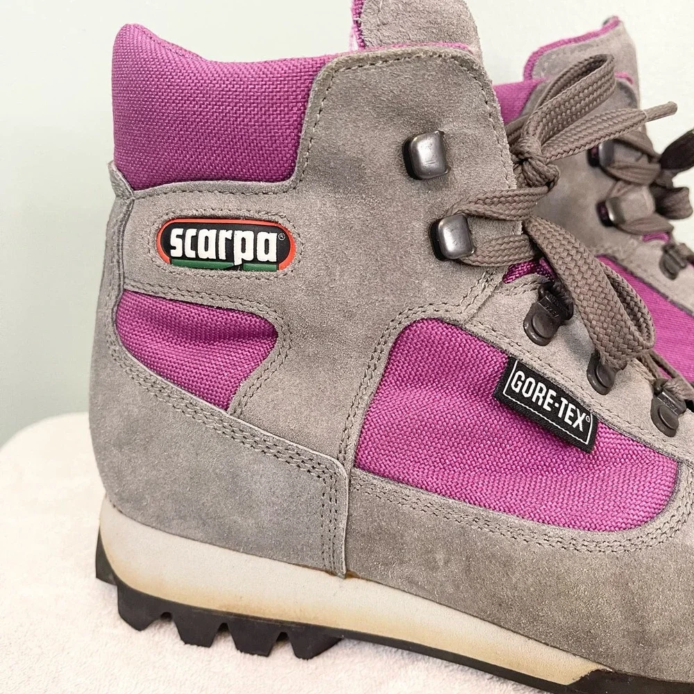 Scarpa Women's Gray Purple Gore Tex Lace Up Hiking Boots Size 40 - Picture 4 of 13